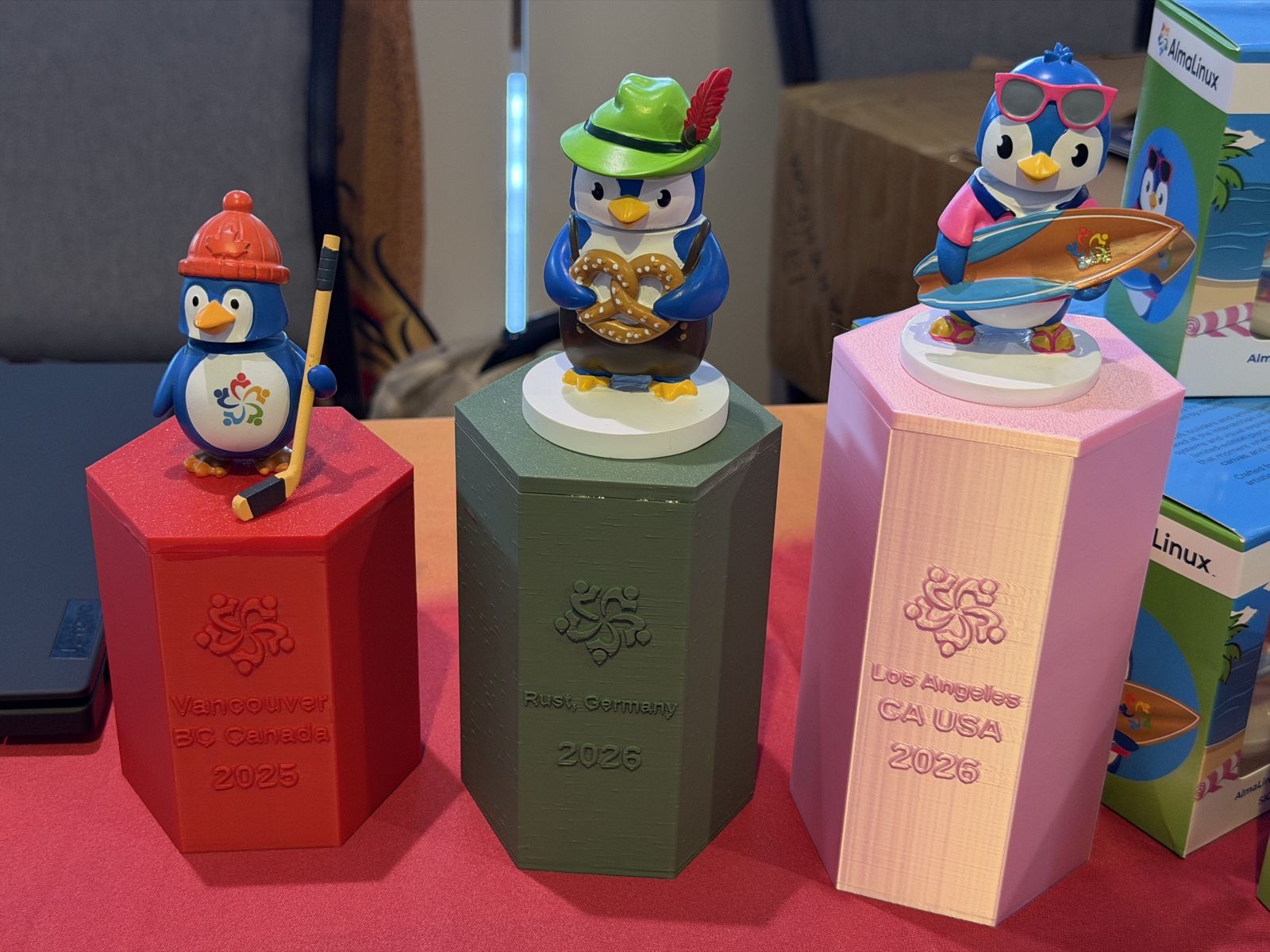AlmaLinux bobbleheads at AlmaLinux Day: LA